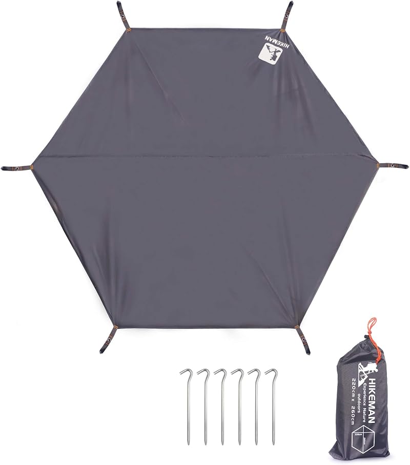 HIKEMAN Camping Tarp Footprint Groundsheet Hexagon Tent Awning L 315x270 cm