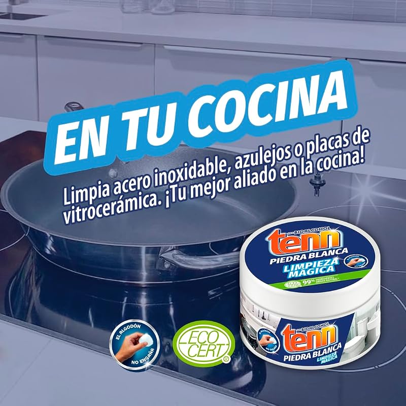 Piedra Blanca Limpieza 375g: Limpiador Universal con Arcilla - Desengrasa y Abrillanta Todas las Superficies