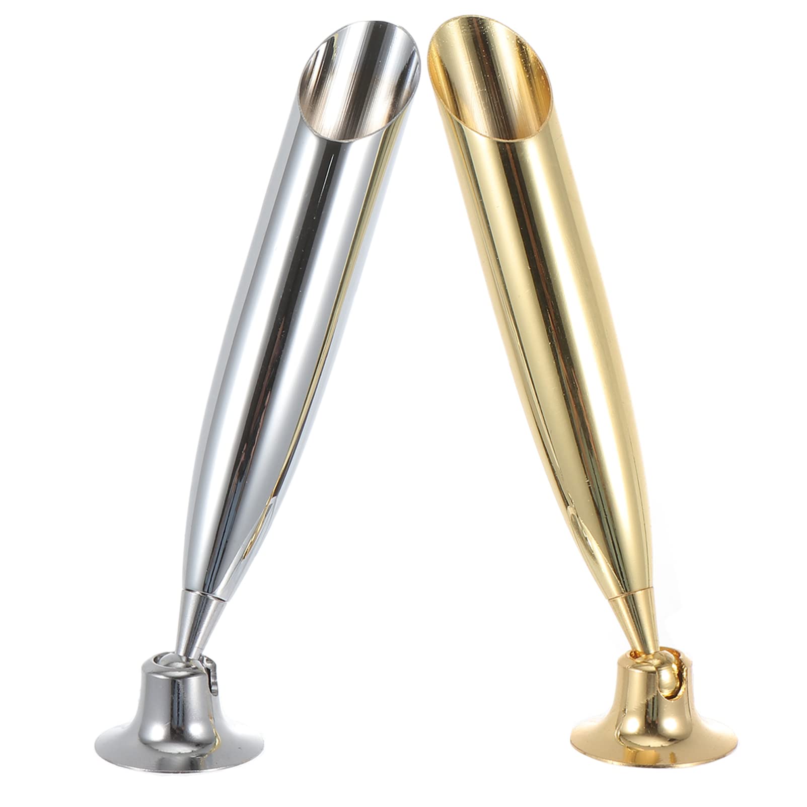 Milisten 2pcs Metal Desk Pen Holder, Quill- pen Holder, Desk Pen Funnel Base, Desktop Pencil Stand Holder for Home Office Hotel