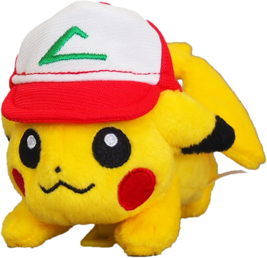 Amazon ポケットモンスター ポケモン ぬいぐるみ ちっちゃいかたのりサトシのピカチュウ オリジナルキャップ 高さ8cm ぬいぐるみ おもちゃ