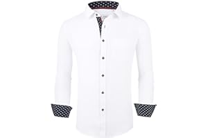 ALEX VANDO Mens Button Down Shirt Regular Fit Long Sleeve Casual Dress Shirts for Men