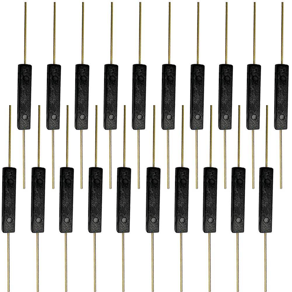 QitinDasen 20Pcs Premium GPS-14A Plastic Reed Switch, 2.5X14mm Contact Magnetic Reed Switch, Magnetic Induction Switch, Reed Contact Normally Open (N/O) Magnetic Control Switch