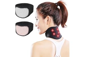 PRICE XES Magnetic Neck Brace, Soft Neck Brace with 5 Magnets Adjustable Self Heating Neck Support for Neck Pain Relief, 2 Pcs
