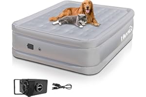 HikerSKY Matelas gonflable pour grand lit avec pompe à batterie sans fil intégrée, matelas gonflable gonflable pour camping, 