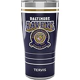 Tervis Traveler NFL Baltimore Ravens - Vintage Triple Insulated Tumbler Travel Cup Keeps Drinks Cold & Hot, 20oz, Stainless Steel