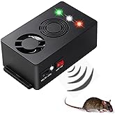 Angveirt Ultrasonic Rodent Repellent Battery Operated Mouse Repellent for Car Engines Pest Repeller Rat Mice Deterrent with Strobe Lights Under Hood Animal Repeller 1Pack