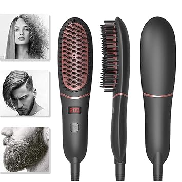 Amazon Com Ionic Hair Straightener Brush Electric Hair