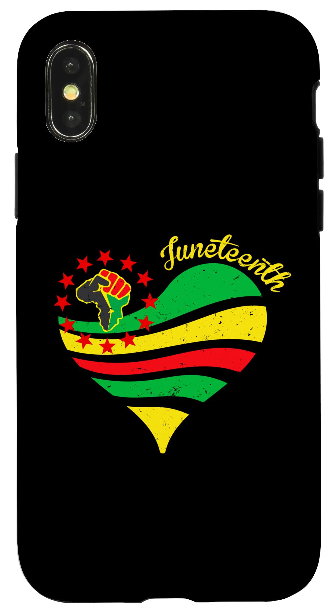 Juneteenth Heart Africa Fist June 19th 1865 Men Women Kids Case for iPhone X/XS