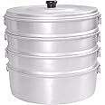 Radhna Indian Traditional Indian Aluminium Momos Steamer 8" With 4 Tier Water Capacity 2.3 Liters