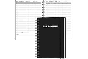 HEVEBOIK Bill Payment Tracker Notebook - Monthly Bill Organizer & Planner for Personal Budgeting Financial, Payments Checklist Organizer, 5.8" x 8.5", Black