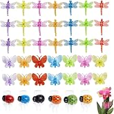 XVYLFZNP 62pcs Orchid Clips Colorful Butterfly Plant Clips Ladybug Orchid Support Clips Dragonfly Vine Clips Garden Plant Vine Flower Clips