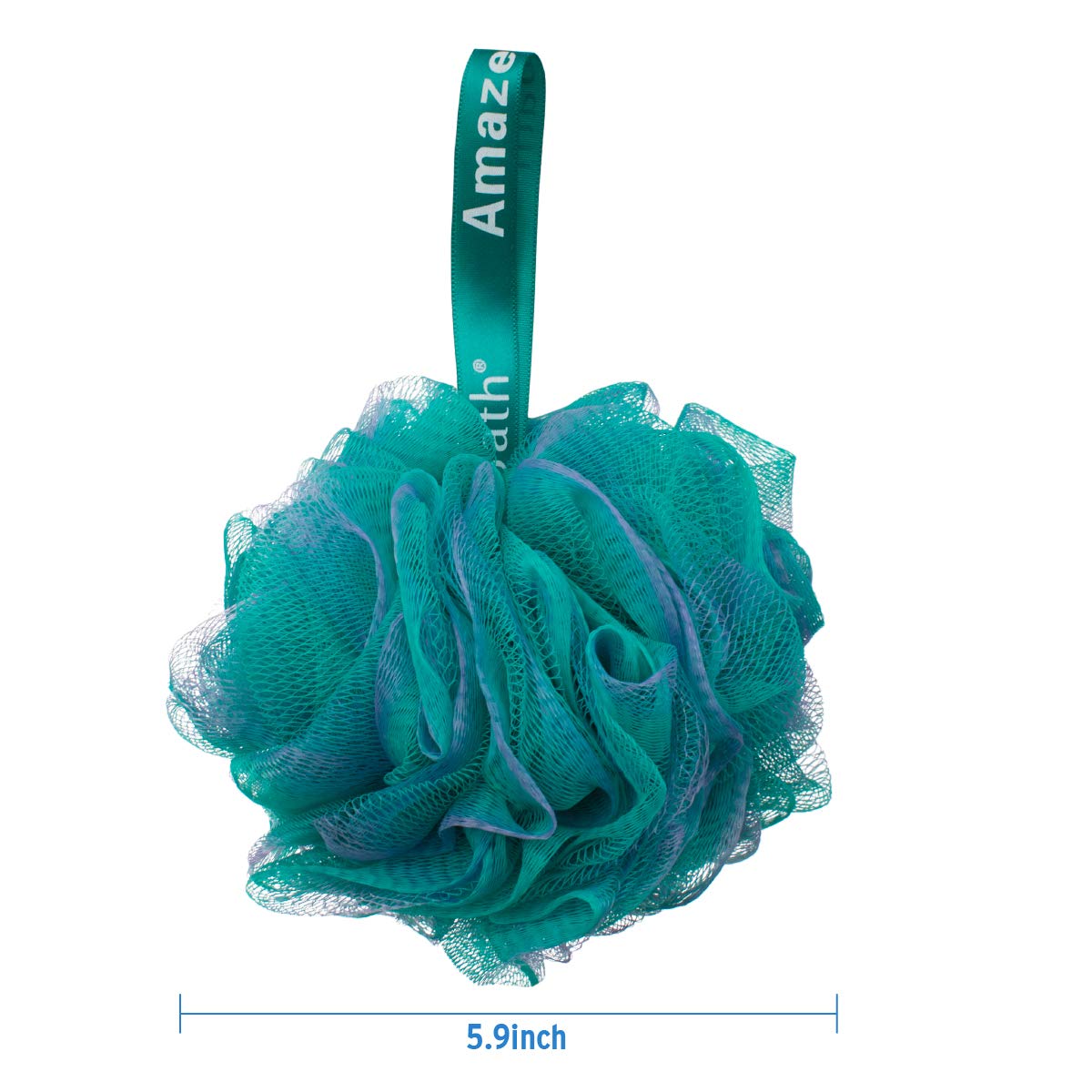 AmazerBath Shower Sponge Bath Loofahs for Shower 75g for Body Wash Bathroom Men Women - Set of 3 (Flower Green-Blue-Purple): Beauty