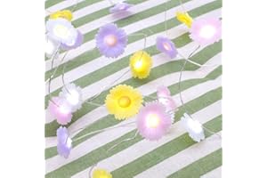 MIYA LIFE Daisy String Lights Battery Operated with Remote Daisy Shaped String Lights for Bedroom Party Indoor Birthday Wedding Decor