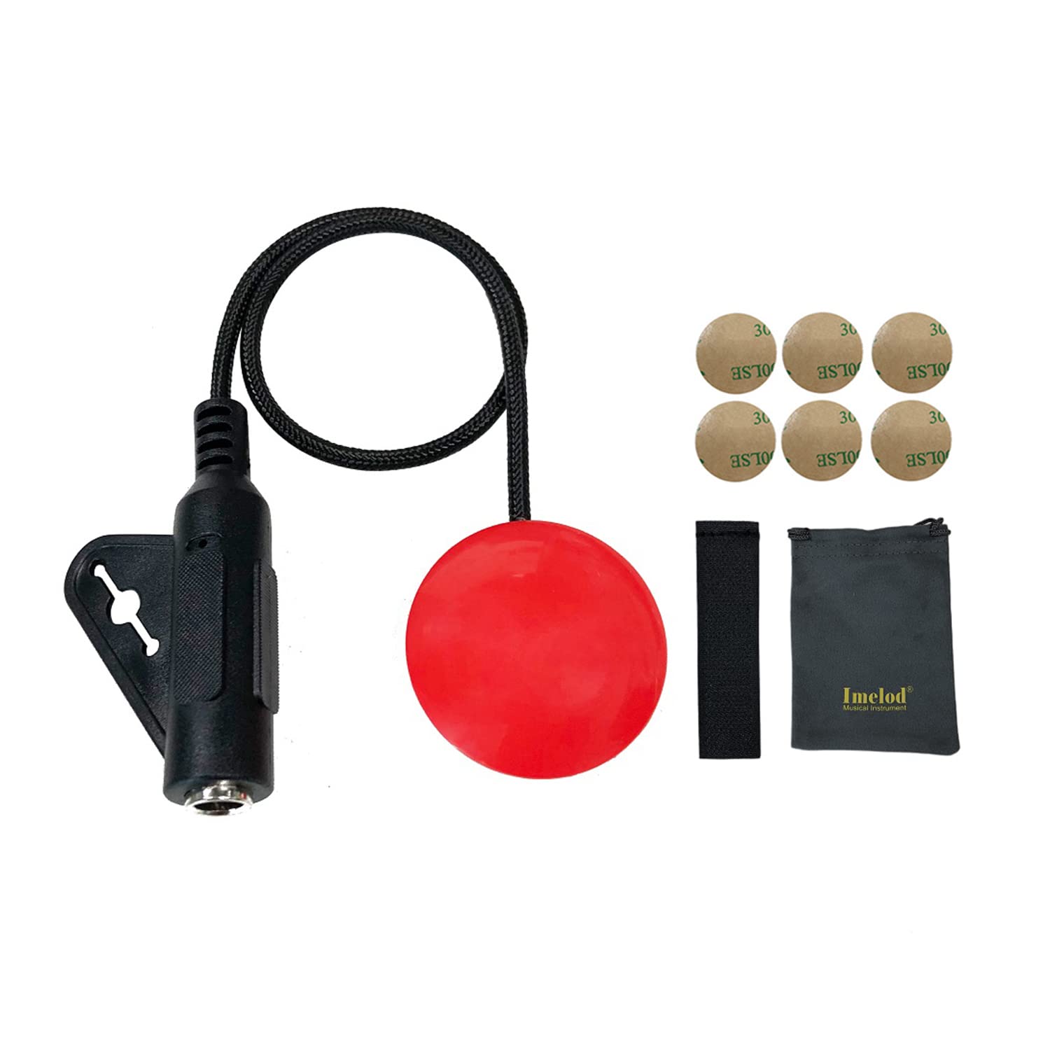 Imelod Contact Microphone Piezo Pickup Violin Microphone Pickup Cello Banjo Ukulele Mandolin Guitar Microphone Pickup(Red) — image 1