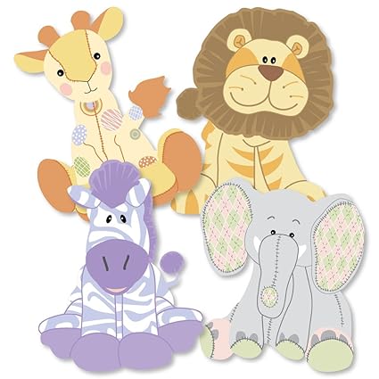 Amazon Com Zoo Crew Giraffe Elephant Zebra And Lion Decorations