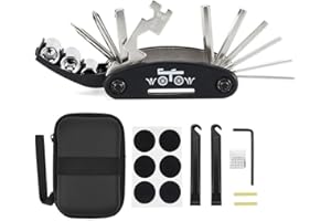 WOTOW Bike Repair Tool Kit Set, Bicycle 16 in 1 Multitool Hex Key Wrench & Bike Tube Patch Kit & Tire Lever & Hard Carrying C