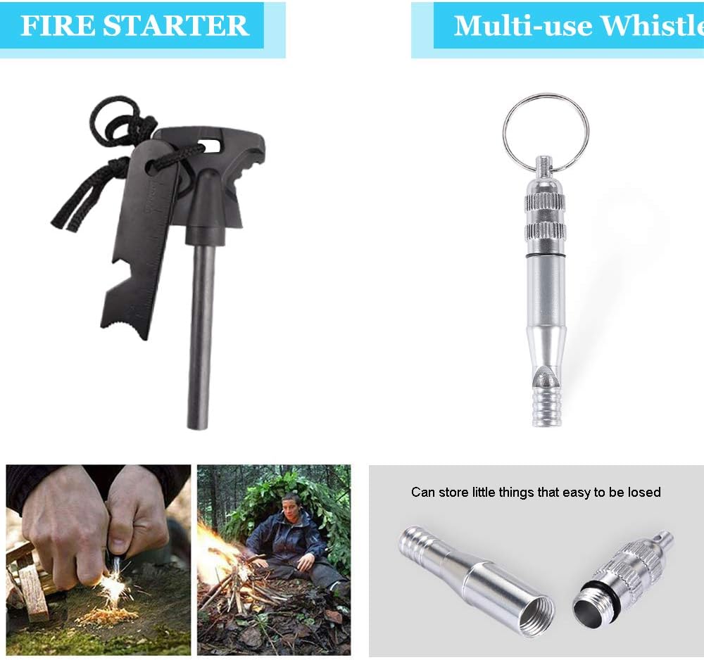 EMDMAK Survival Kit Outdoor Emergency Gear Kit for Camping Hiking Travelling or Adventures : Sports & Outdoors