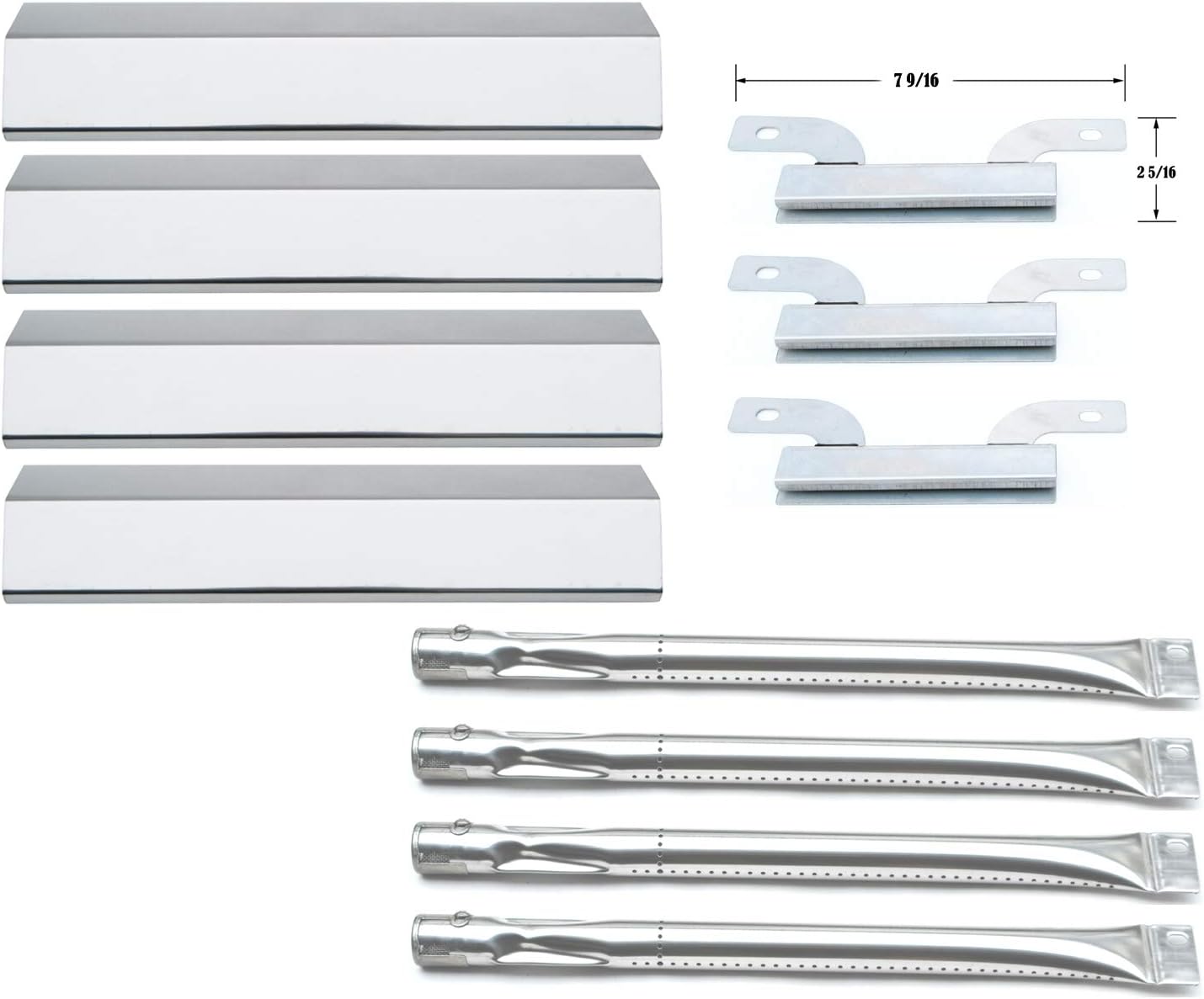 Direct Store Parts Kit DG202 Replacement for Brinkmann 810-1420-0 Gas Grill Burners, Carry Over Tube, Heat Plate
