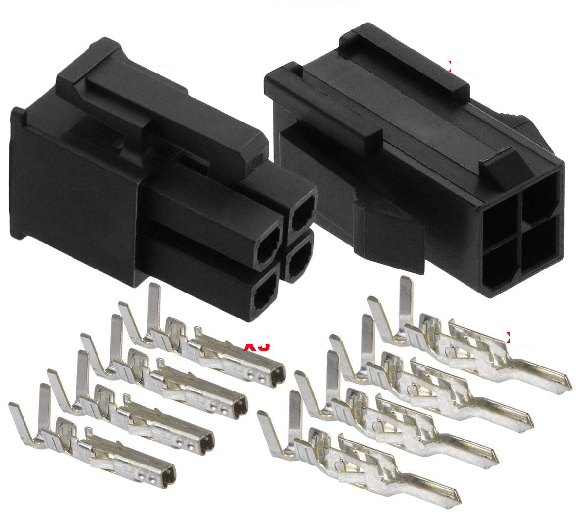 Flex Disc DKARDU 10 Pack LP4 Splitter, LP4 Male To 3X 4 Pin Molex