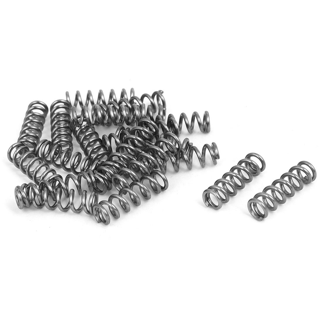 sourcingmap Compression Spring,304 Stainless Steel,6mm OD,1mm Wire Size,20mm Free Length,Silver Tone,20Pcs