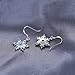 JewelryPalace Snowflake Earrings, Genuine Swiss Blue Topaz Dangle Earrings for Women, 14k Gold Plated 925 Sterling Silver Earrings for Women, Gemstones Birthstone Drop Earrings for Women