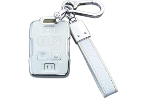 Yuebutor Key Fob Cover Case Compatible with Chevy Silverado 1500 2500HD 3500HD Tahoe Suburban Colorado Canyon GMC Sierra Yukon Accessories Shell Protector (White)