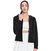 SPRUCE INT Women's Zip Up Fleece Hoodie Slightly Cropped Long Sleeve Comfortable Trendy Sweatshirt