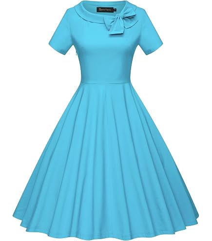 GownTown Womens Dresses Party Dresses 1950s Vintage Dresses Swing Stretchy Dresses : Clothing, Shoes & Jewelry