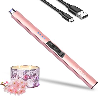 zanmuk Rose Gold Electric Candle Lighter USB Rechargeable Plasma Arc