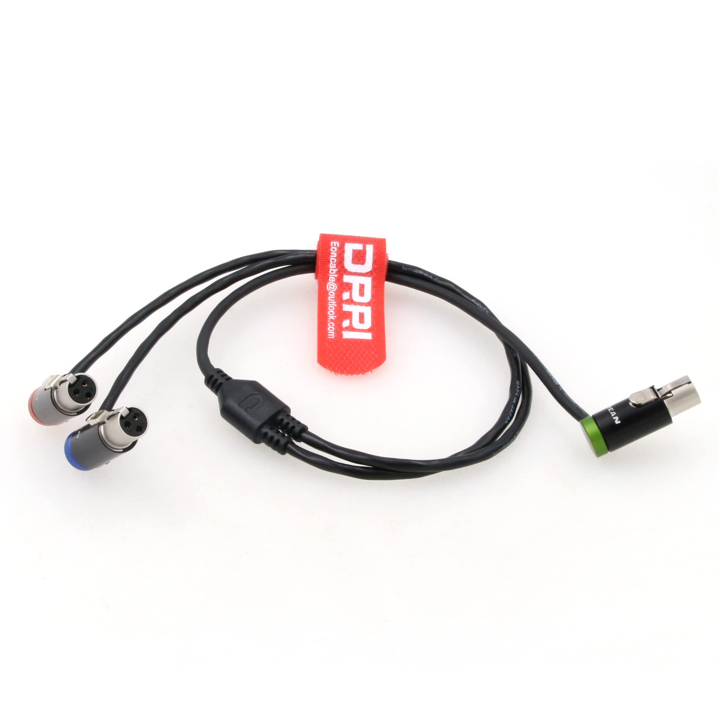 DRRI Low-Profile TA5F to 2X TA3F Y-Cable for Lectrosonics SRc5P/SRb5P Receiver to Sound Devices 633/688/664 788T HD Recorder