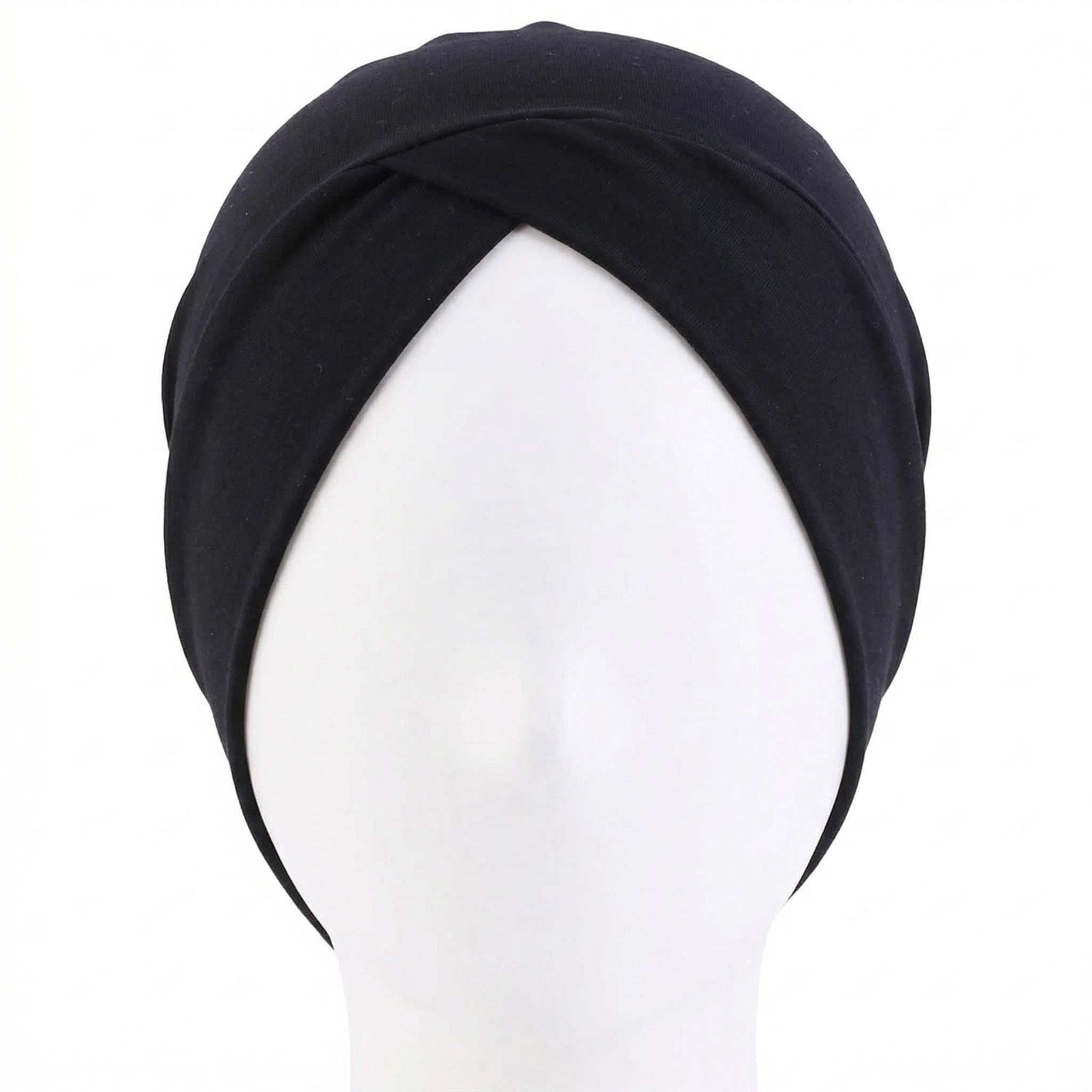 Women's Elastic Nylon Swimming Hat, Black Fit Reusable Swim Cap with Ear Protection, Quick-Drying Stretch Swim Headwear for Women Girls, for Swimming, Surfing, Beach & Outdoor Water Activities