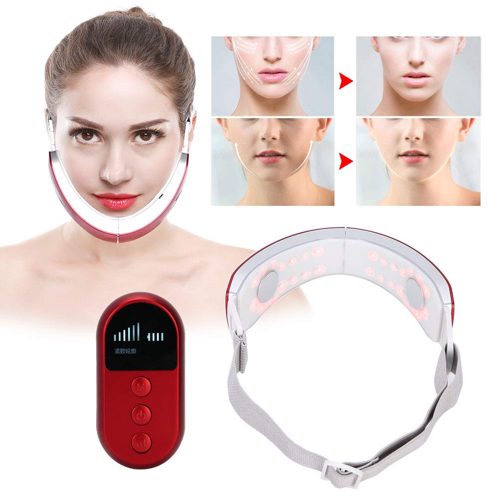 Electric V-Face Shaping Massager, V Face Machine Electric V Face Machine Face Lifting Machine Face Firming Machine EMS V Face Machine Face-Lifting & Double Chin Removal: Beauty