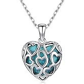 BDL Genuine Turquoise Jewelry for Women-925 Sterling Silver Pendant Necklaces Gifts for Her,Vintage Concert Festival Accessories for Anniversaries/Mother's Day/Christmas