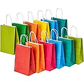 RACETOP Gift Bags with Handles 32 Pack 5.8x3.2x8.25 in, Small Paper Bags | Recycled Kraft Paper, Reinforced Handles, for Birthday, Baby Shower, Wedding, Crafts, Parties, Gift Giving, Eco-Friendly