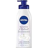Nivea Sensitive and Radiant Body Lotion for Sensitive Skin, Unscented Body Lotion With Hypoallergenic Formula, 16.9 Fl Oz Pum