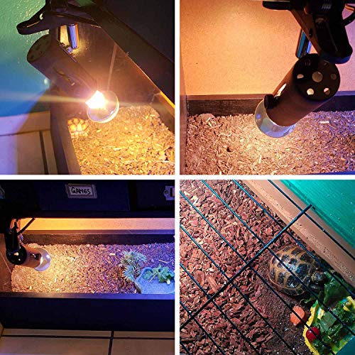 2Pack Adjustable Reptile Clamp Heat Lamp Fixture Holder with 3Pack