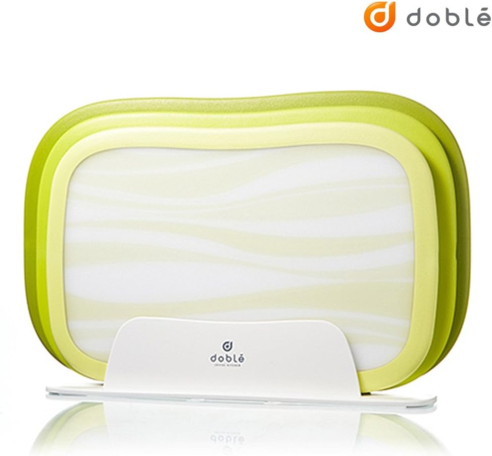 [doble] Double Sided Index Kitchen Cutting Board 3 Size Set Natural Wave, Non-Porous, Odor Resistant, Anti-Bacterial, Non-Absorbent