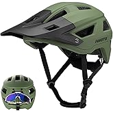 Favoto Adult Mountain Bike Helmet for Men & Women, Magnetic Buckle MTB Helmet with Removable Visor, Lightweight for Commuting & Off-Road Cycling