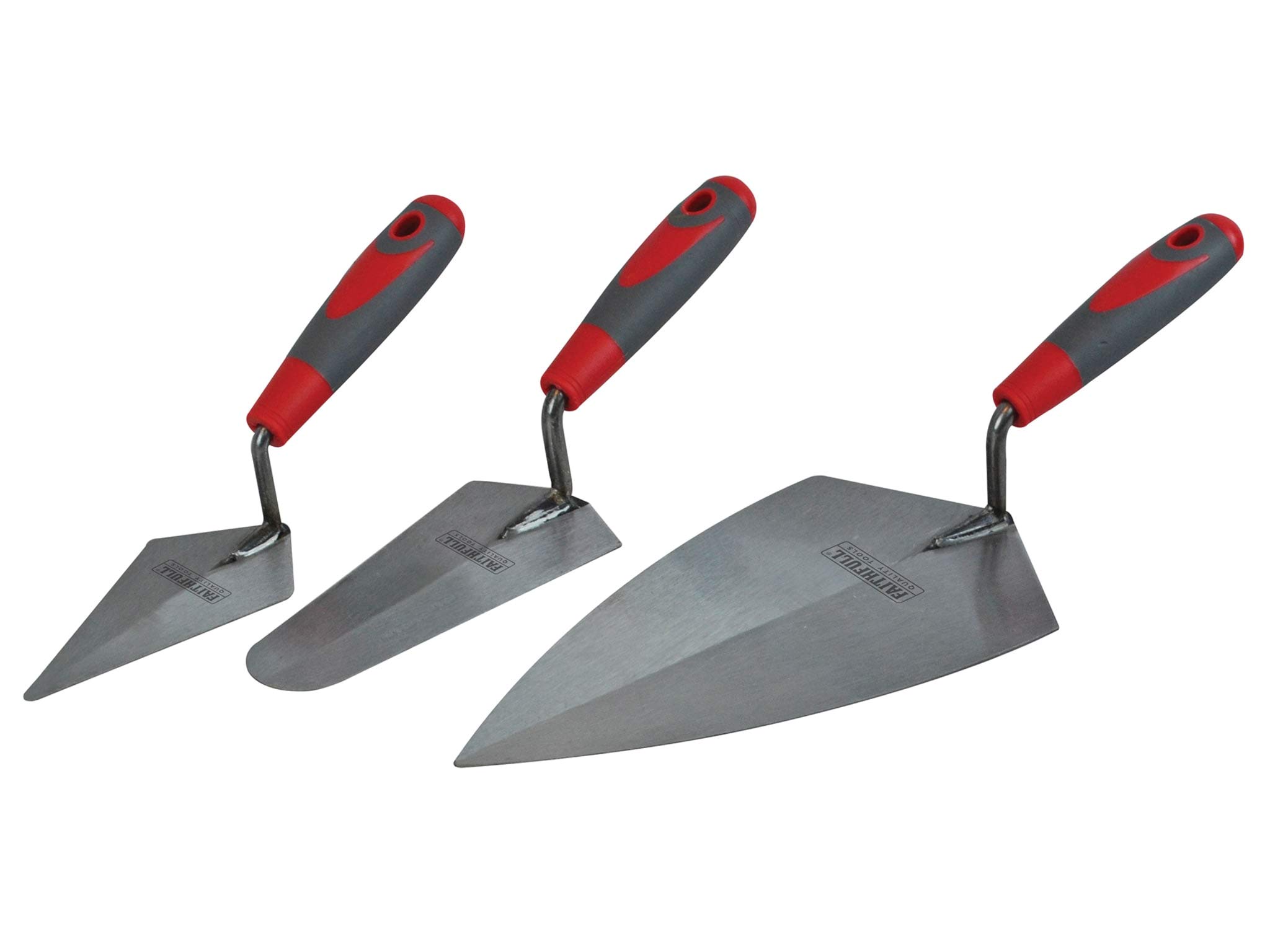 Faithfull FAISGTSET3 Soft-Grip Brick Trowel Set - 3 Piece