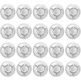 TUOREN 20PCS Guitar Effects Pedal Footswitch Toppers Plastic Pedal Nail Caps for Guitar Effects Pedal Buttons (Transparent Ro