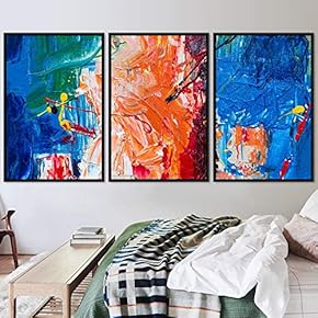 signwin 3 Piece Framed Canvas Wall Art Abstract...