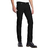 ETHANOL Mens Comfy Stretch Slim Fit Straight Casual Pants with 5 Pockets Design Pants