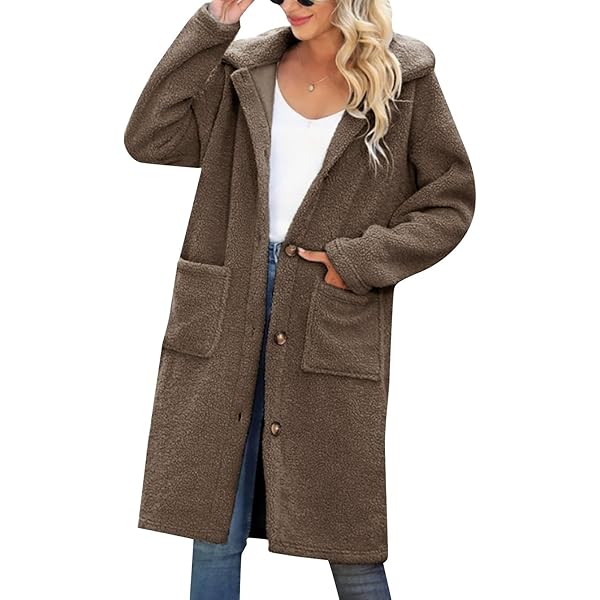 ReachMe Womens Fleece Zip Up Jacket with Pockets Fuzzy Jackets for