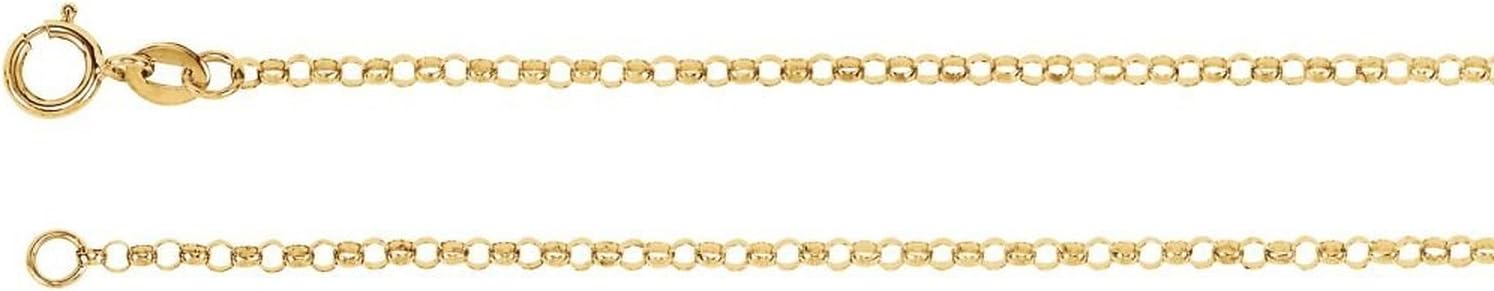 1.5 mm Hollow Belcher Rolo Chain in 14k Yellow Gold ( 20-Inch )