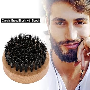 Amazon Com Beard Brush For Men Circle Wooden Color Beech Hair