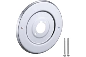 RAINREVIVE Replacement Escutcheon Plate for Moen Gibson Posi-Temp, for One-Handle Tub and Shower Faucets, Single Metal Round Shower Escutcheon Kit, Chrome