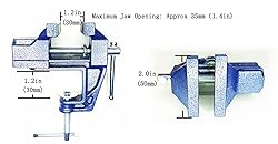 MYTEC Mini Table Clamp, 2.0" blue, Small Bench