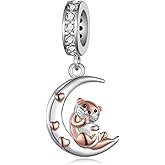qielizhu Otter Charms for Bracelets 925 Sterling Silver Sea Animal Charms Fit for Bracelet Pendant Necklace Cute Otter Gifts for Women