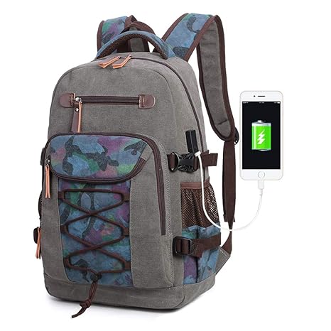 WERNG Laptoprucksack, Reiserucksack mit USB-Ladeschnittstelle, atmungsaktiver, gewichtsreduzierender Rucksack für Männer und 
