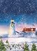 Christmas Lighthouse Garden Flag Nautical Holiday Scene 12.5" x 18"